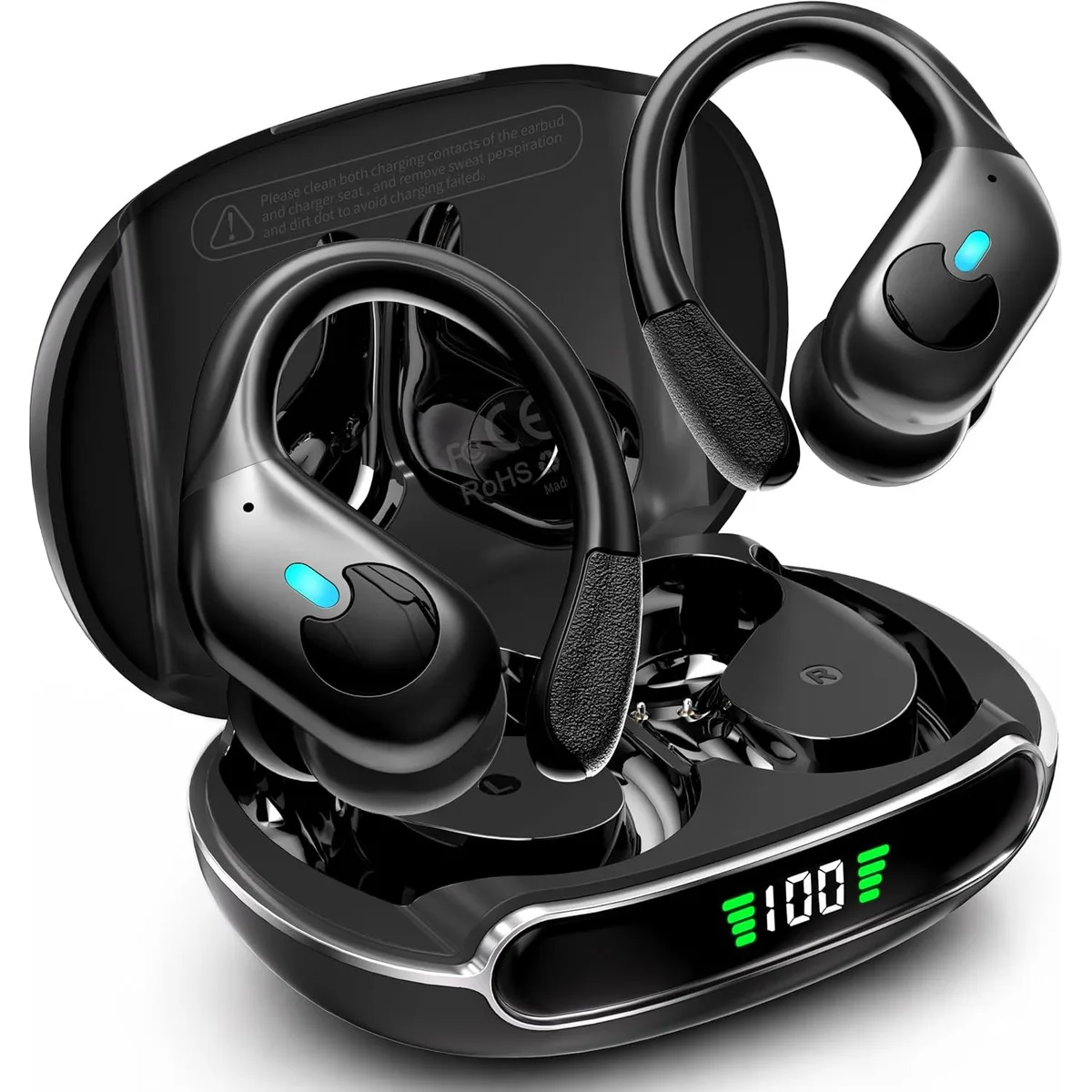 AUTYUE AUTYUE BX30 ANC Earbuds 90H Black Over-Ear Hooks IPX7 — product photo