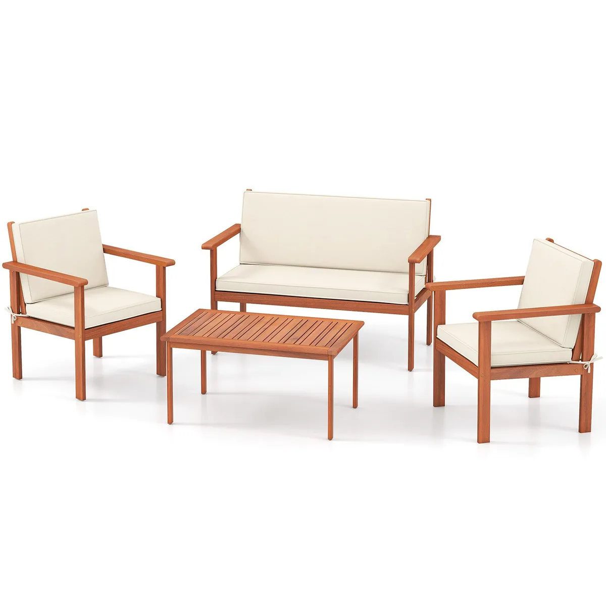 SlickBlue SlickBlue 4-Piece Acacia Patio Furniture Set White — product photo