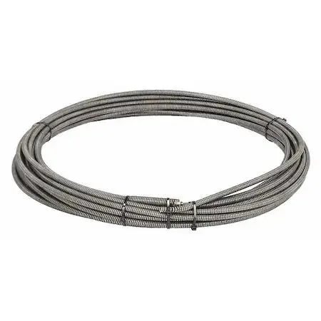 Coiled steel drain cable with coupling end