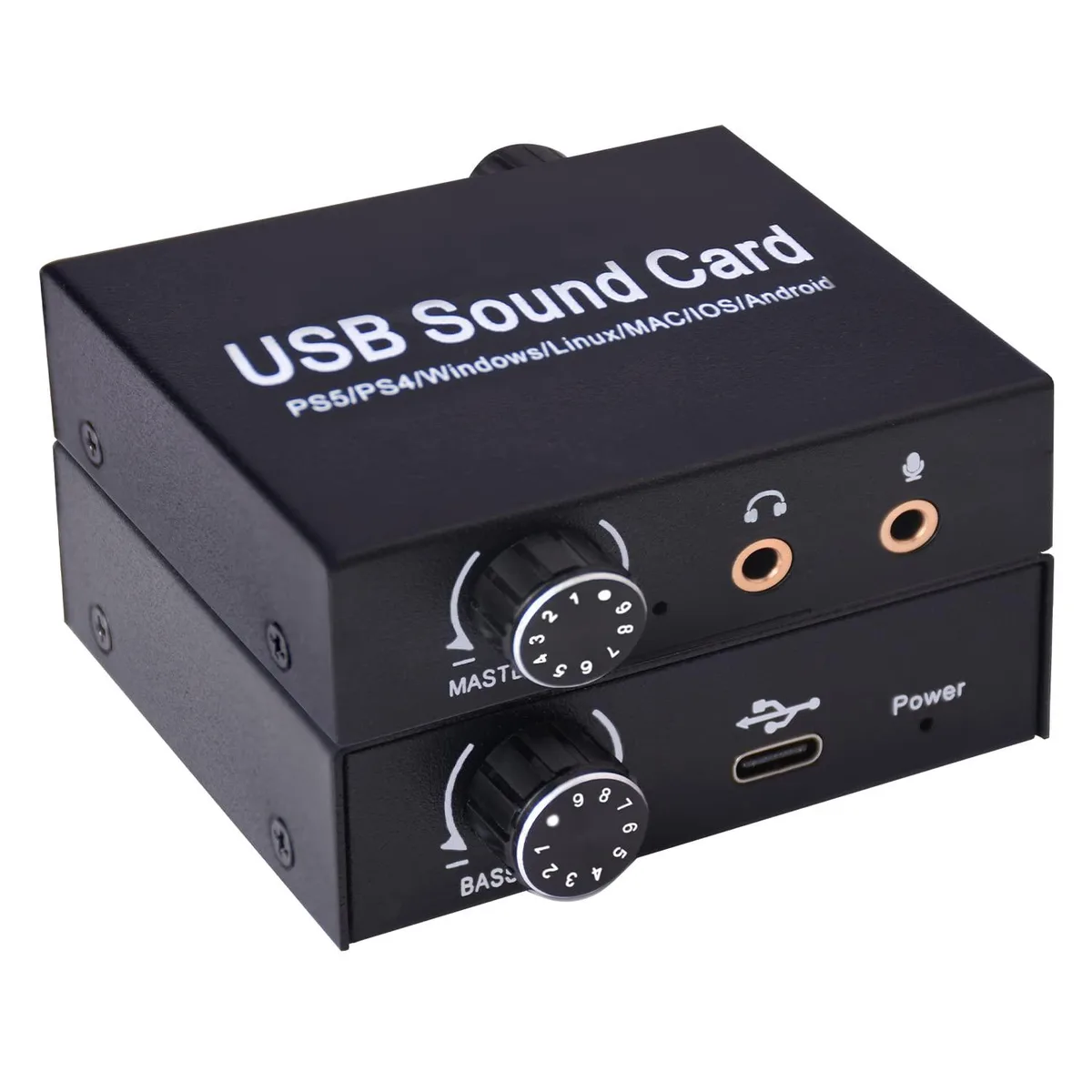 BUCIER BUCIER USB Audio Adapter 3.5mm Stereo Volume Bass 16-600Ω 16bit/44.1-48kHz — product photo