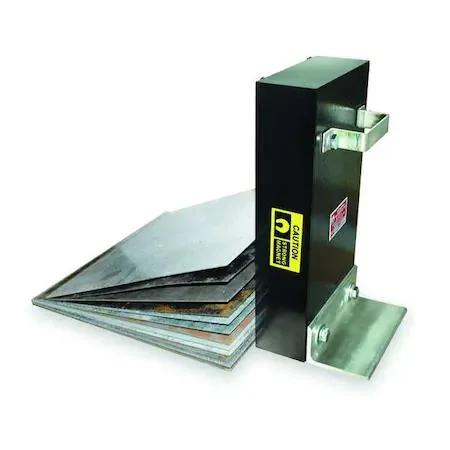 Steel magnetic sheet separator, rectangular body, silver finish, 15 inch height