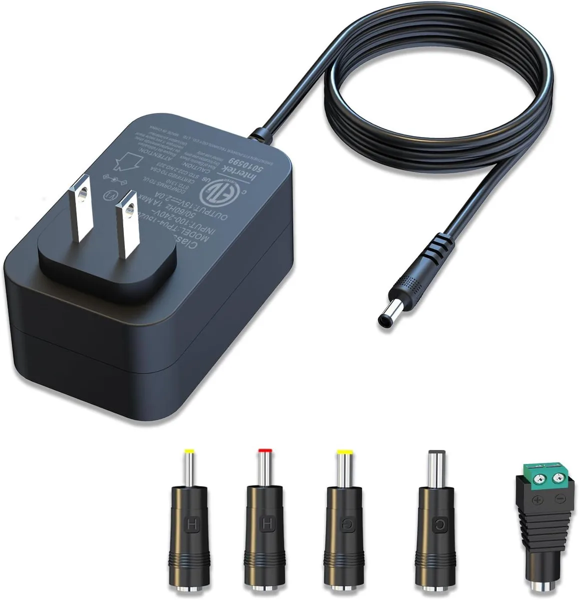 BASEUS BASEUS 15V 2A AC Adapter 30W 5.5×2.1mm 5 Connectors — product photo