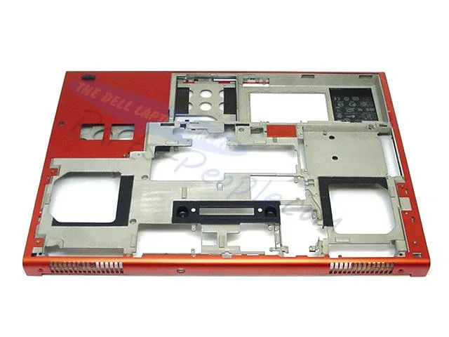 Orange plastic bottom base for Dell Precision M6400 with display latch and battery bay latch