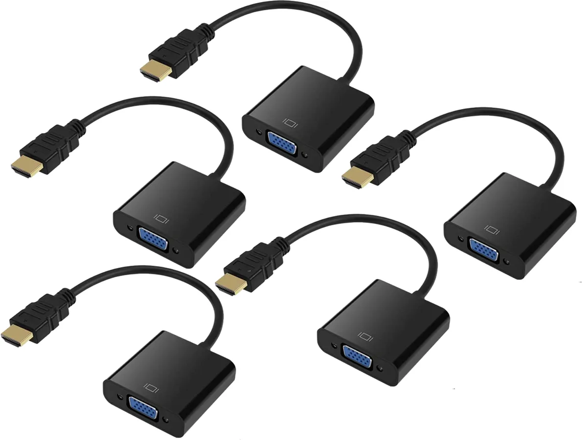 iXever iXever HDMI to VGA Adapter 5-Pack 1080p 60Hz — product photo