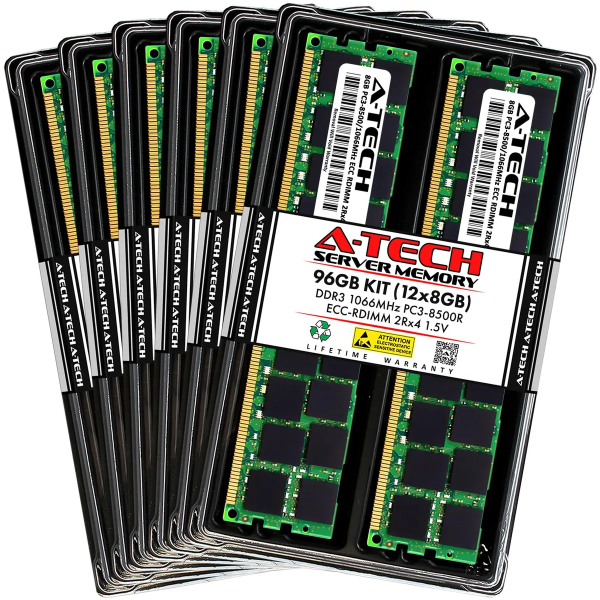A-Tech A-Tech 96GB Kit (12x8GB) DDR3 1066 ECC RDIMM 240-Pin Memory Upgrade for Apple Xserve (Early 2009, 8-Core) — product photo
