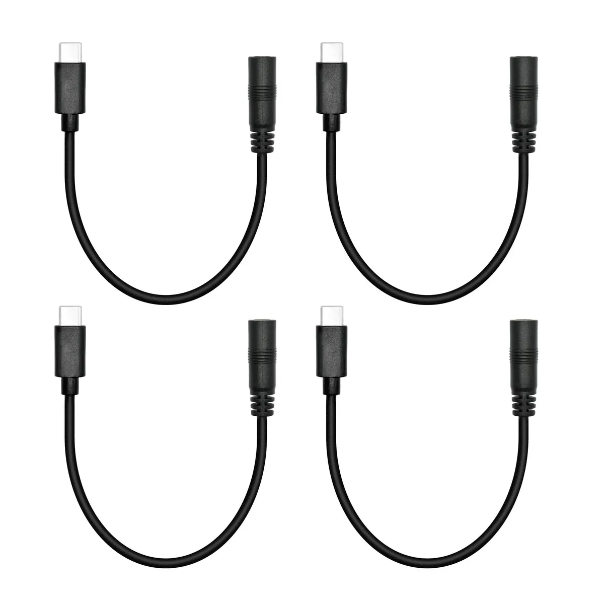 Vszerda Vszerda DC 3.5mm x 1.35mm Female to USB C Male Power Cable 4-Pack 15cm — product photo