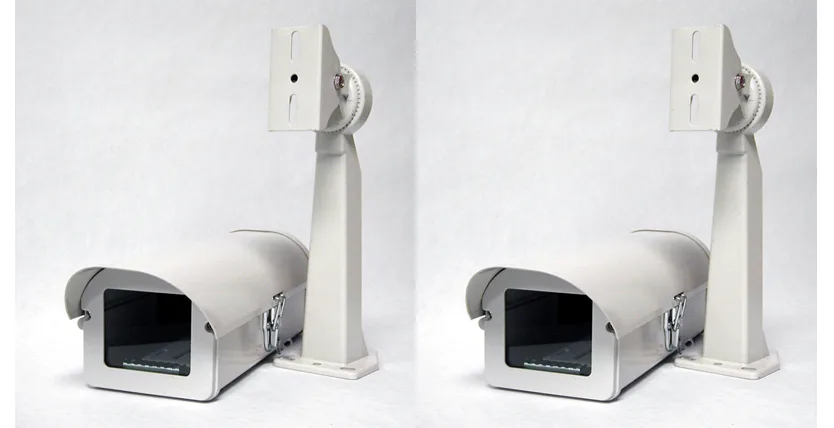 ABL Corp ABL Corp Pack of 2 Outdoor Camera Housing Side-Opening Heater Fan Beige — product photo