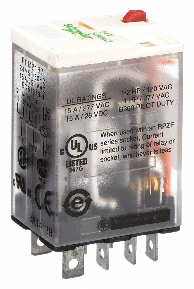Schneider Electric Schneider Electric RPM21B7 Plug In Relay 8 Pins 24VAC — product photo