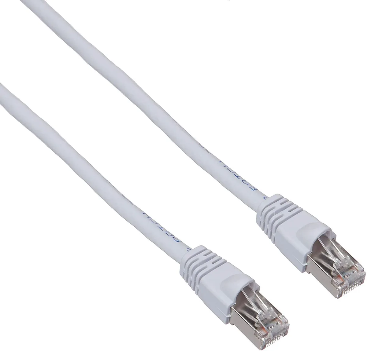 White Cat6A Ethernet patch cable 14 ft RJ45 connectors snagless boot