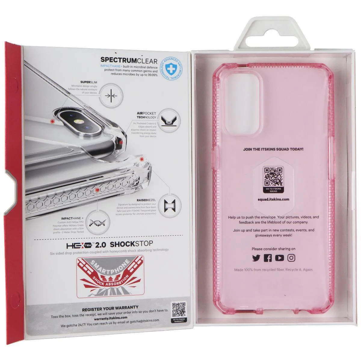 ITSKINS ITSKINS Spectrum Clear Case for OPPO Reno4 5G/4G Light Pink — product photo