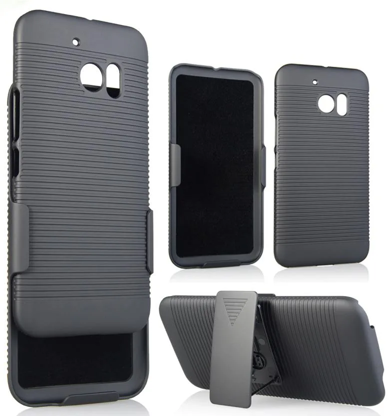 Nakedcellphone Nakedcellphone Case + Holster Combo with Stand for HTC One M10 Black 13-position clip — product photo