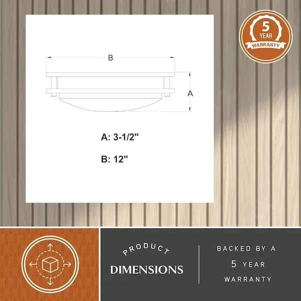 Vaxcel Vaxcel C0153 Horizon 12-in LED Flush Mount Bronze White — product photo