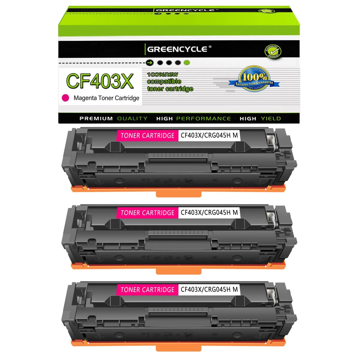 GREENCYCLE GREENCYCLE 3 Pack CF403X Magenta toner cartridge — product photo