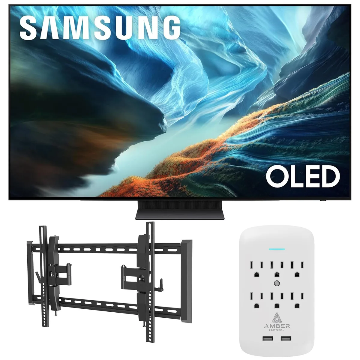 SAMSUNG SAMSUNG QN83S90HAEXZA 83" OLED 4K 165Hz TV with Tilt Mount and Surge Protector — product photo