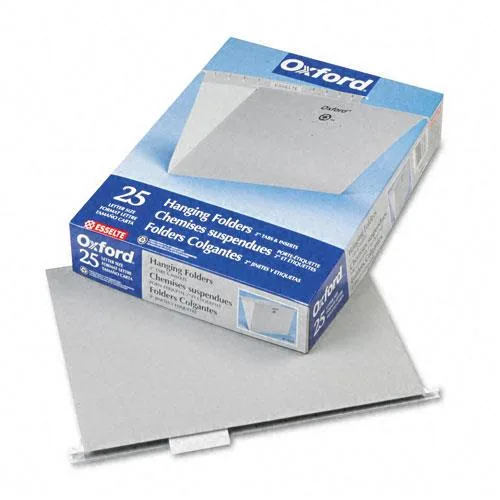 Esselte Esselte Pendaflex Essentials Hanging File Folders 1/5 Tab Letter Gray 25/Box 81604 — product photo