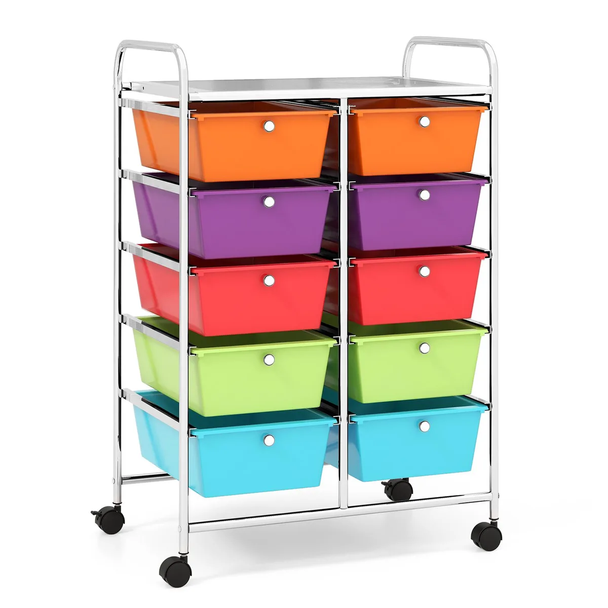 SlickBlue SlickBlue 10-Drawer Rolling Storage Cart Deep Multicolor 26x14.5x34in — product photo