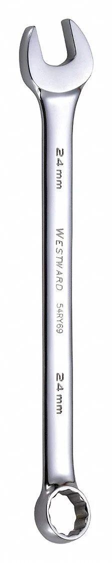 Westward 24mm combination wrench full polish chrome finish