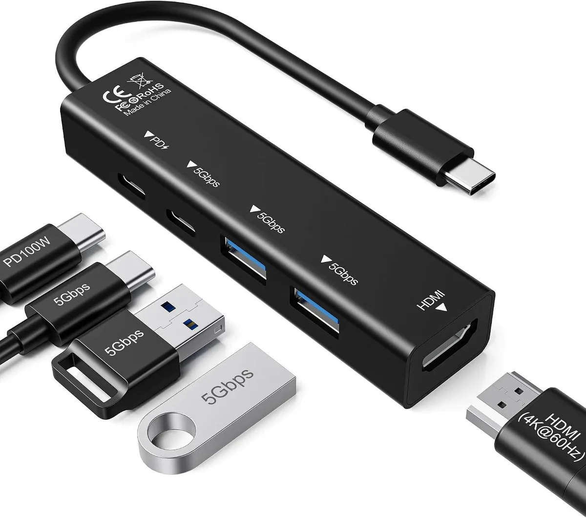 MCHOSE MCHOSE USB C Hub 5 in 1 4K@60Hz 100W PD 5Gbps — product photo