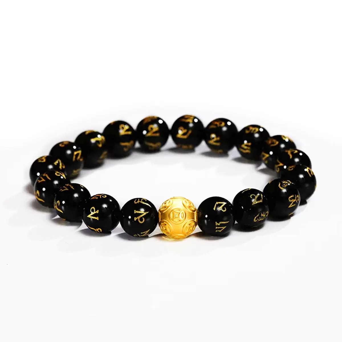 Jide Tech Jide Tech 10mm Black Obsidian Bracelet with Pi Xiu — product photo