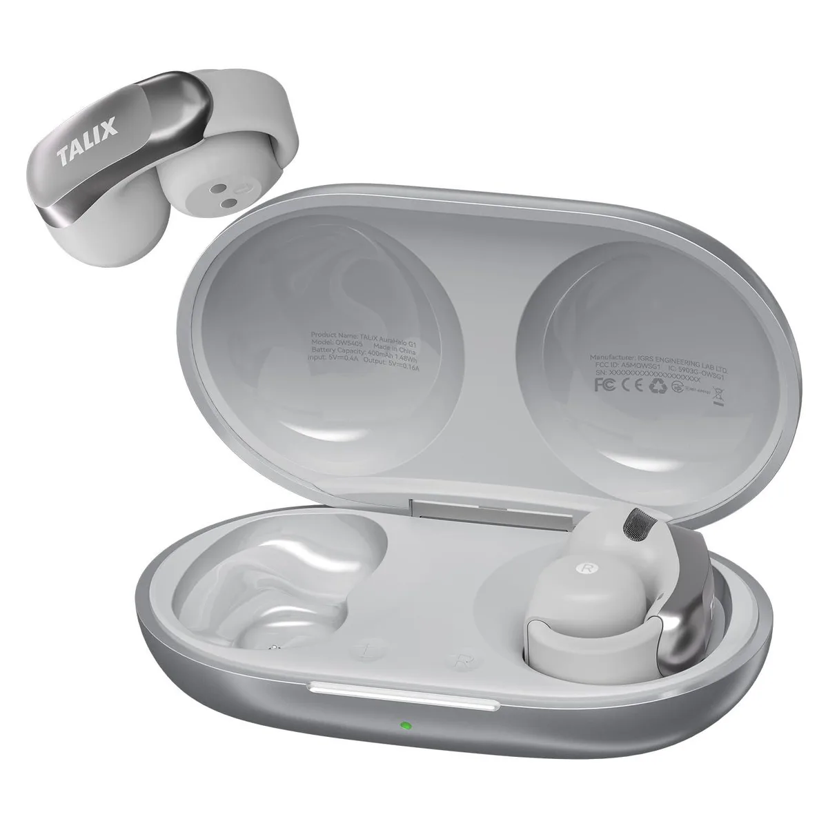  Xtatix TALIX AuraHalo G1 Open-Ear Clip Headphones Grey — product photo