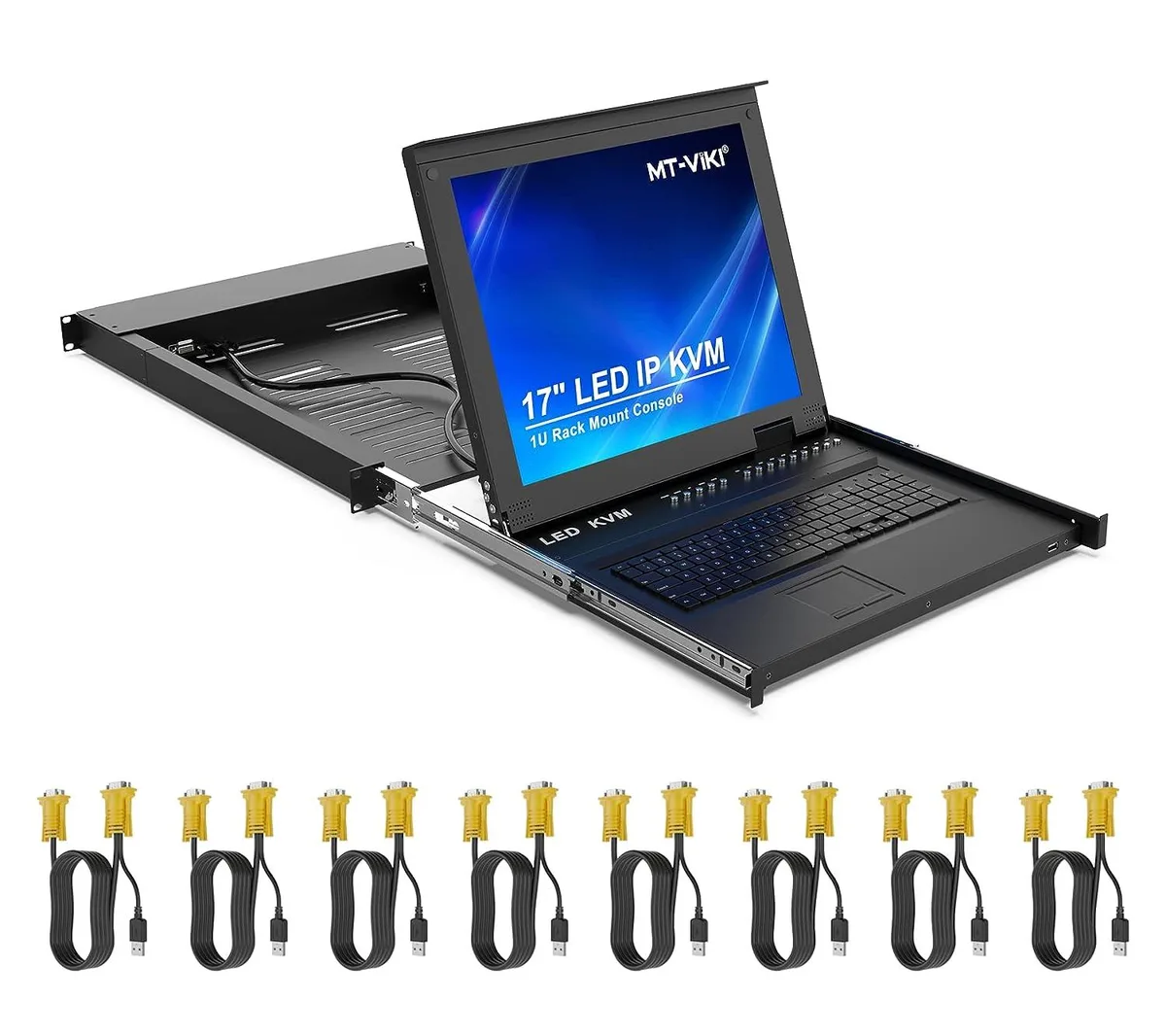 BFKK BFKK 8 Port Rack Mount KVM Switch Over IP 17 LCD 1U 19 Inch — product photo