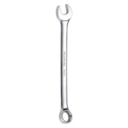 Westward combination wrench 9/16 inch SAE chrome finish open and box ends offset head