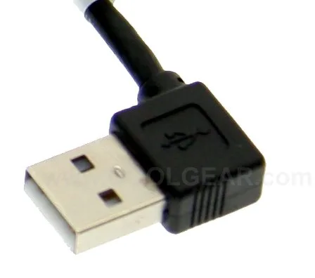USBGear USBGear ARBS-0104B USB 2.0 A to B right-angle cable 1 ft black — product photo