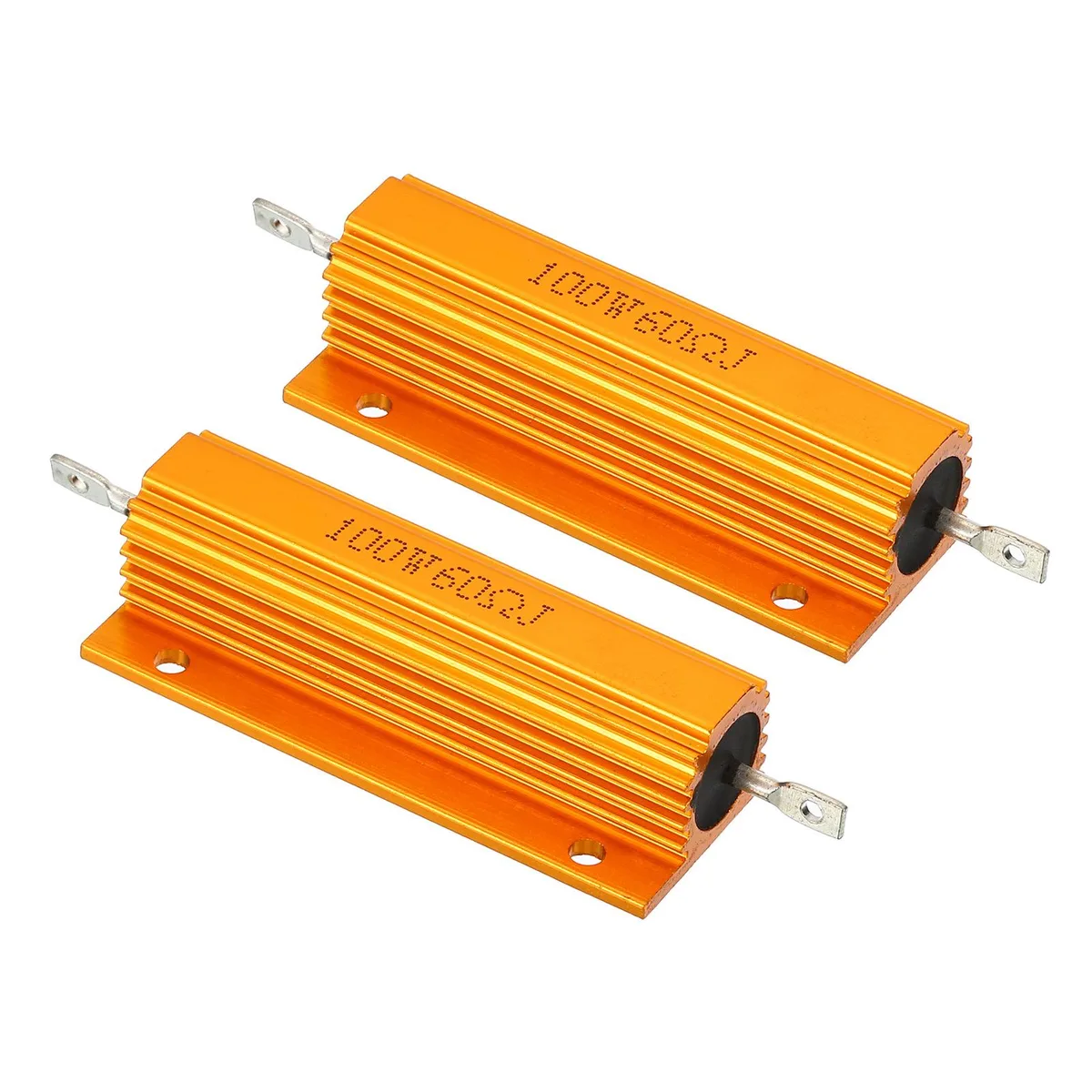 Unique-Bargains Unique-Bargains 100W 60 Ohm Aluminum Resistor 2 Pack Golden — product photo