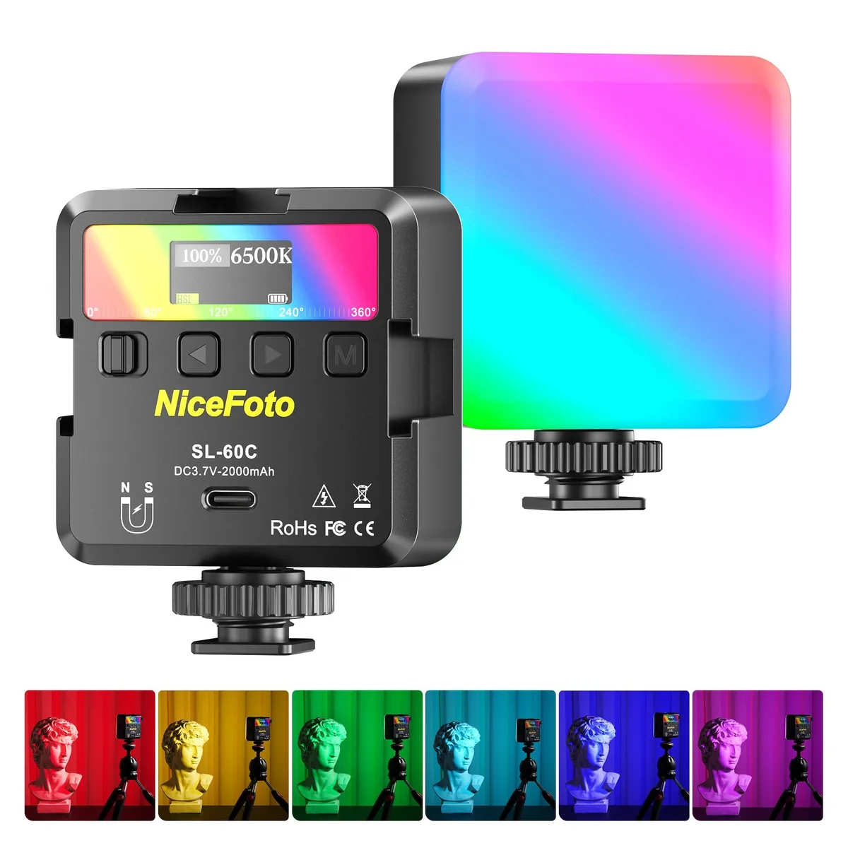  NiceFoto SL-60C-RGB-1 RGB LED Video Light 60 LED 96+ CRI 18 Scene Modes — product photo