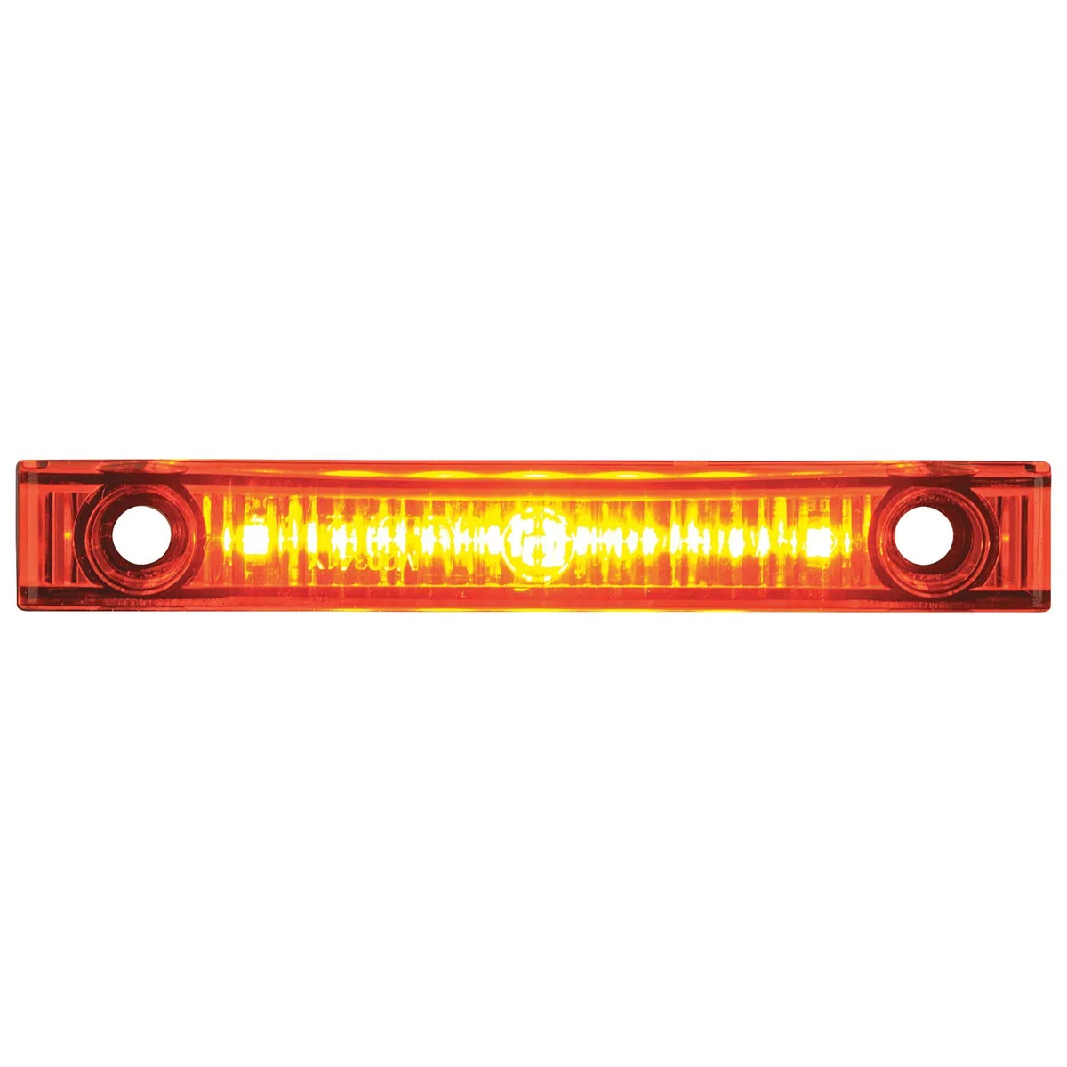 Rectangular amber LED clearance light, 5/8 inch high, polycarbonate housing with mounting tape