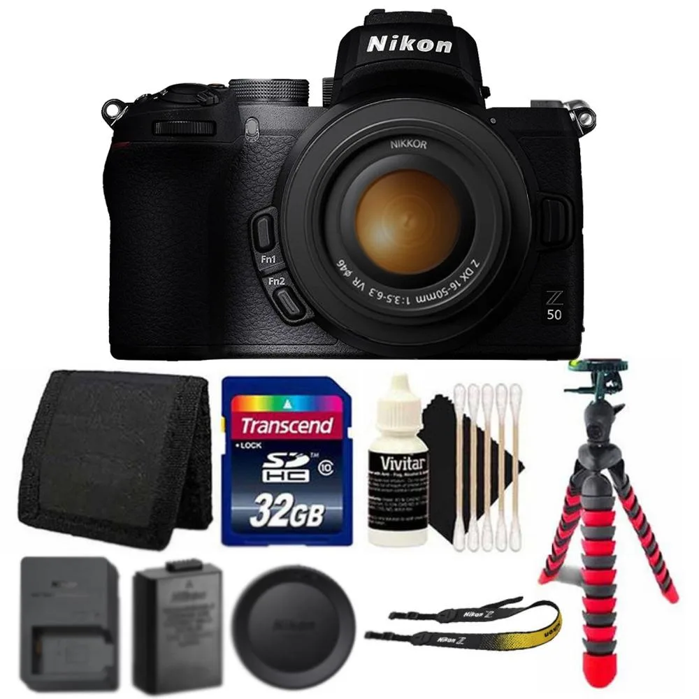 Nikon Global Nikon Z50 20.9MP compact mirrorless camera 16-50mm lens + Top Accessory Kit — product photo