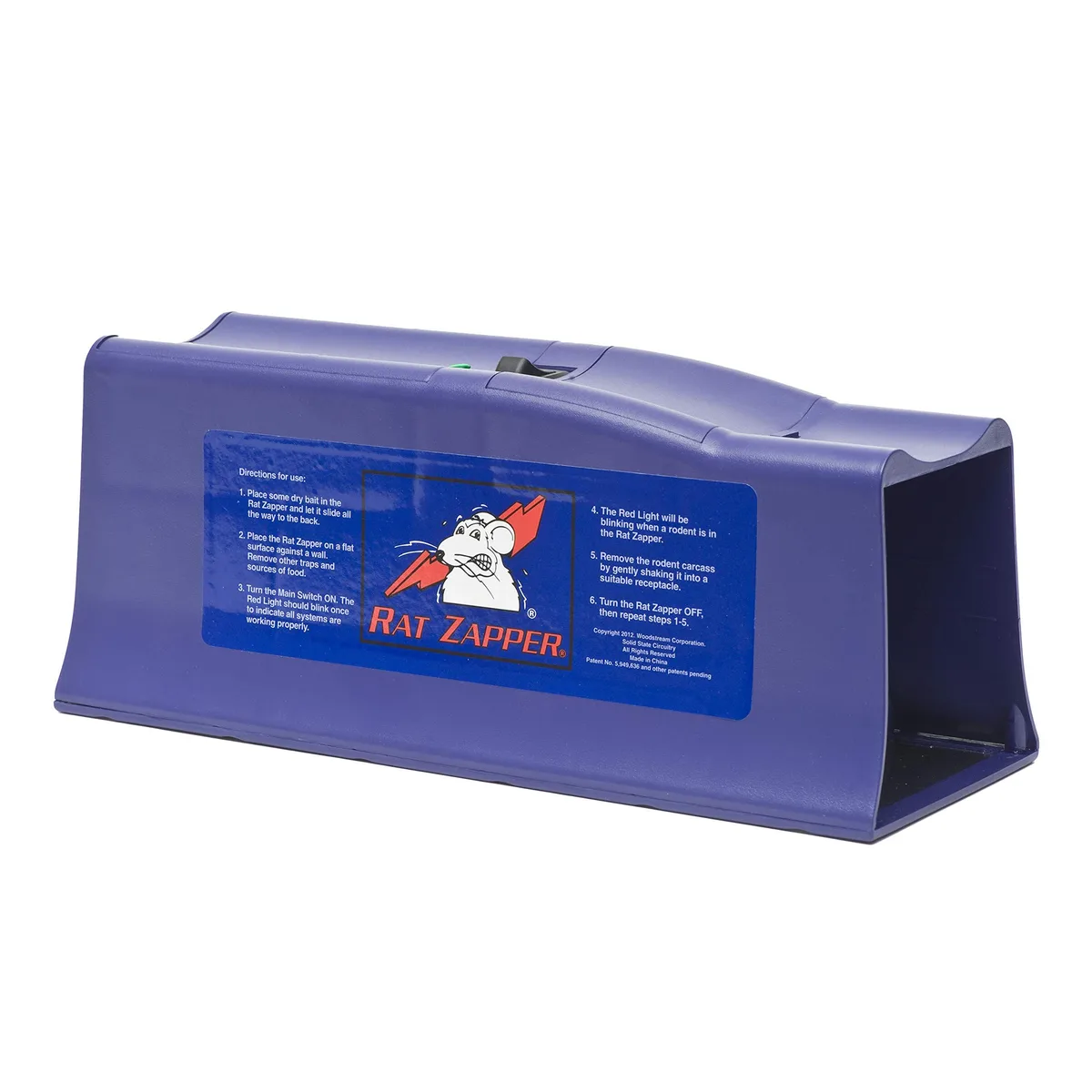 Rectangular plastic trap unit with entry tunnel and indicator light