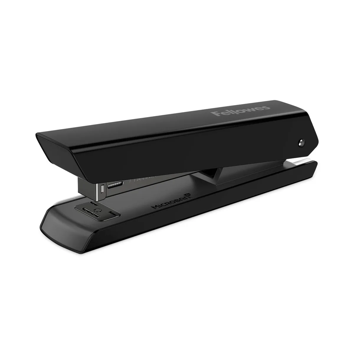 Black Fellowes LX820 desktop stapler with 20-sheet capacity