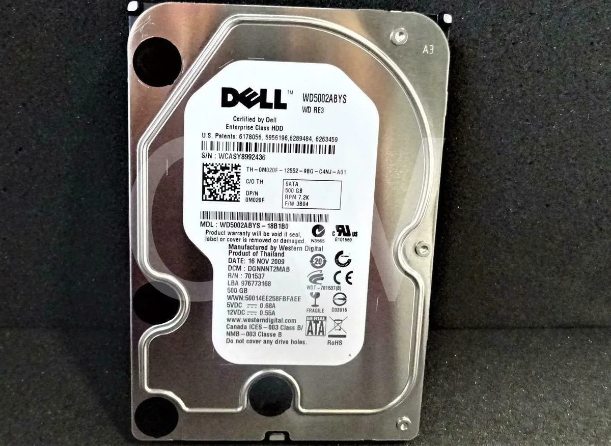 DELL DELL WD5002ABYS 500GB 7200RPM 16MB 3.5" SATA internal hard drive — product photo