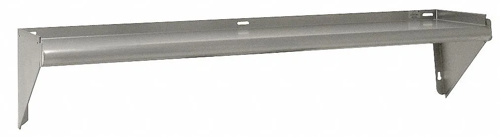 Silver stainless steel wall shelf 24in wide 11in deep 9in high 150lb capacity