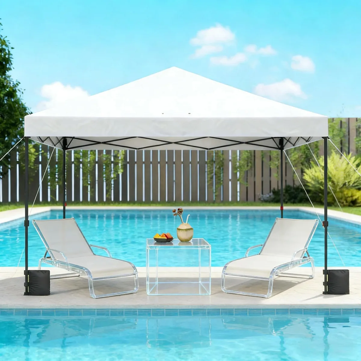 Bullride Bullride Pop Up Canopy Tent White 117.7" L x 117.7" W x 108.3" H — product photo