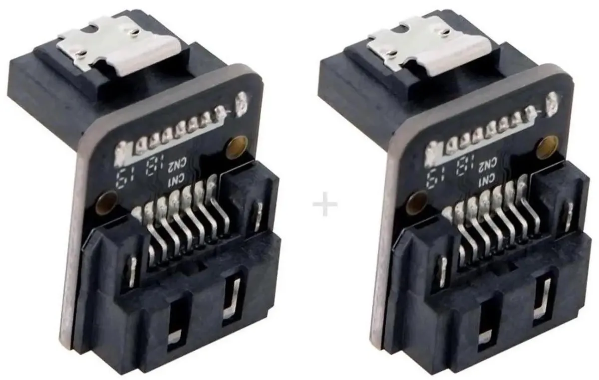 Vszerda Vszerda SATA 7Pin Female to Male 90° Up Angled Adapter 2-Pack — product photo