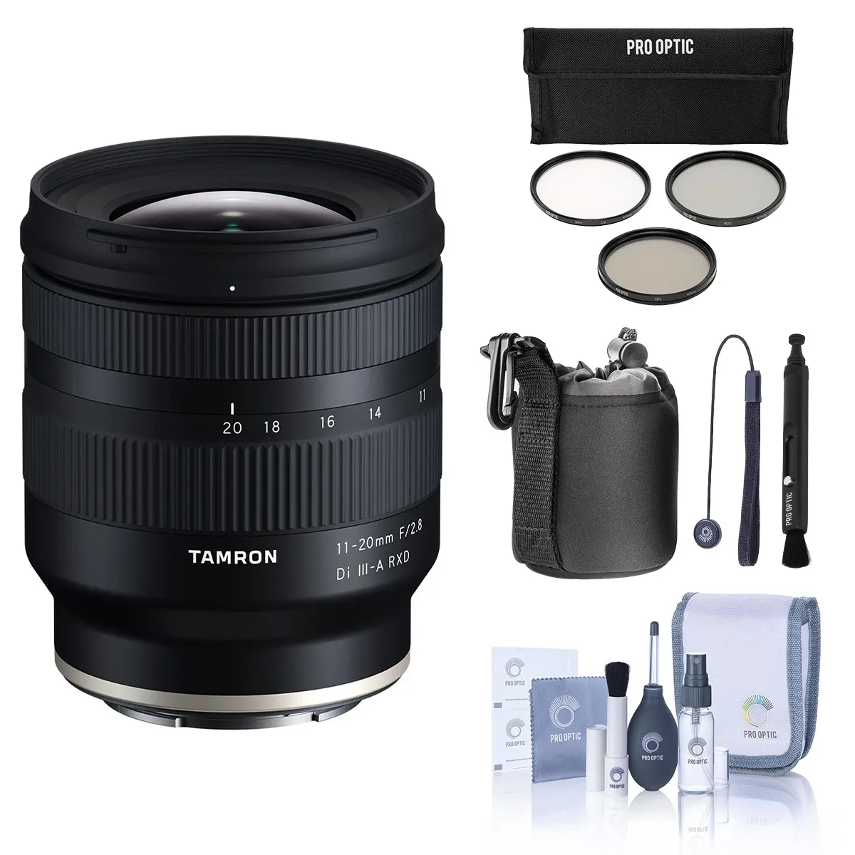 Tamron Tamron 11-20mm f/2.8 Di III-A RXD Sony E lens with ProOptic 67mm filter kit — product photo