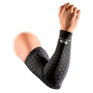 Pair of black compression arm sleeves with UV protection, XS size