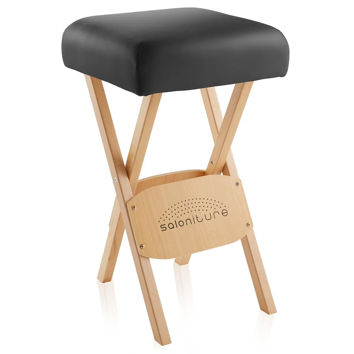 Saloniture Saloniture Folding Massage Stool with Case, Black — product photo