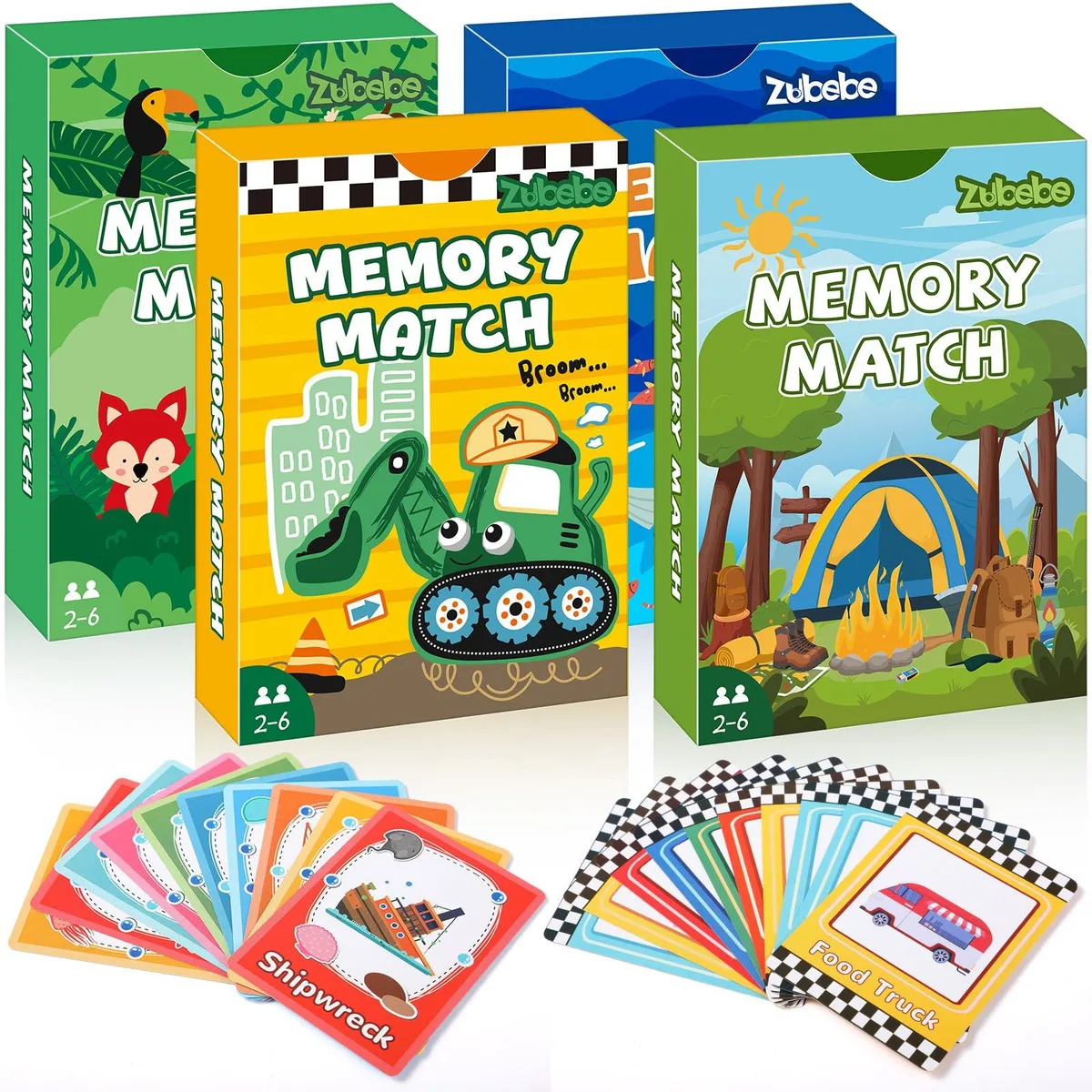  Worry Free Gadgets GU4683 Memory Match Game 4 Sets 49 Cards 63x88mm — product photo