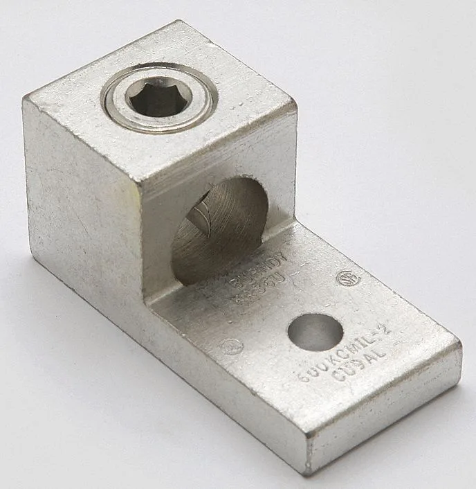 Aluminium one-hole lug with hex socket, 3.19 in long