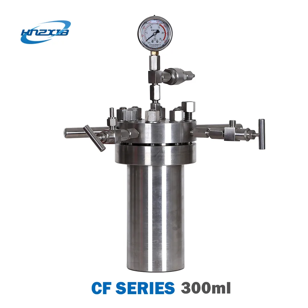 HNZXIB HNZXIB 0.3L High Pressure Reactor with Pressure Gauge and Needle Valve, 300ml laboratory supply — product photo