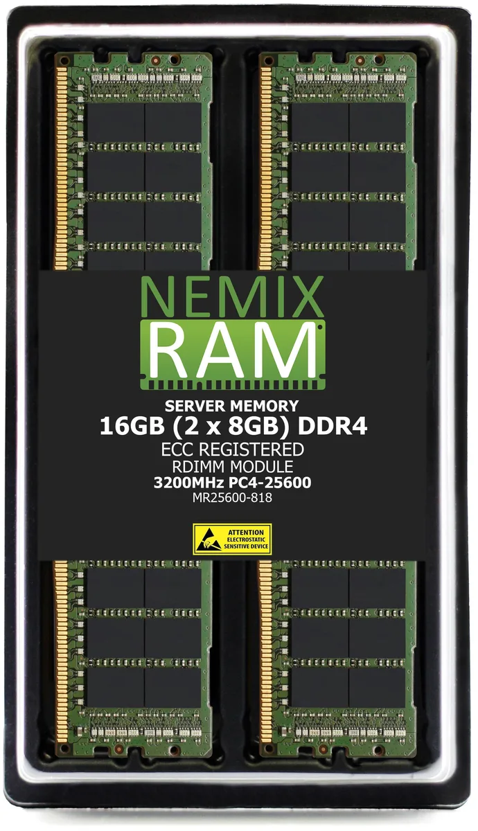 NEMIX RAM NEMIX RAM 16GB 2x8GB DDR4 3200 CL22 ECC Registered RDIMM Kit Supermicro X12SPT-G/GC — product photo