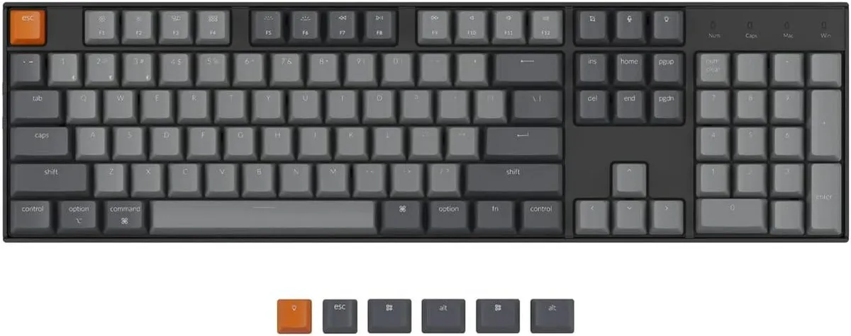TUKO TUKO 104-Key Full-Size Mechanical Gaming Keyboard Bluetooth 5.1 White LED — product photo