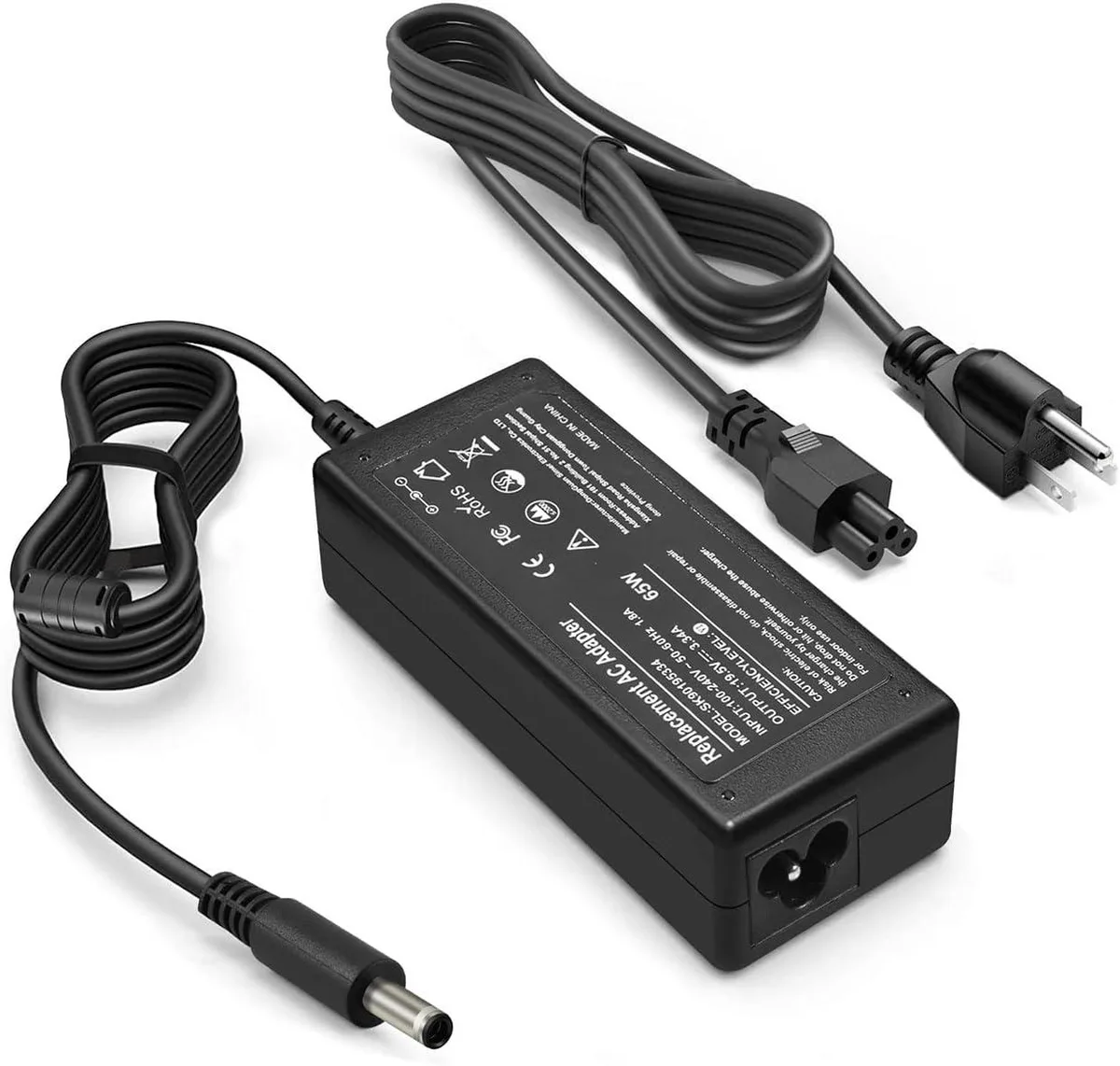 Black rectangular 65W laptop charger with 4.5mm barrel tip and 3.0M cable