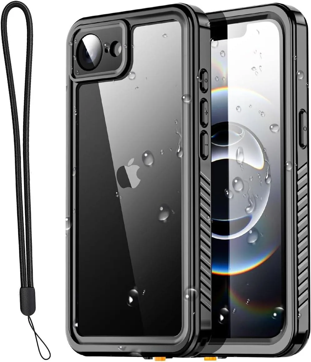 Transparent rugged case with built-in screen protector for iPhone 16e 2025