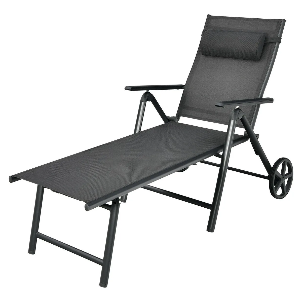SlickBlue SlickBlue Patio Lounge Chair with Wheels Grey 29.5 x 58 x 41 — product photo