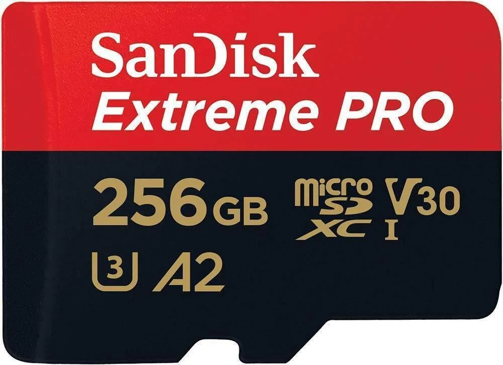 SanDisk SanDisk Extreme PRO 256GB microSDXC UHS-I U3 V30 A2 with adapter — product photo