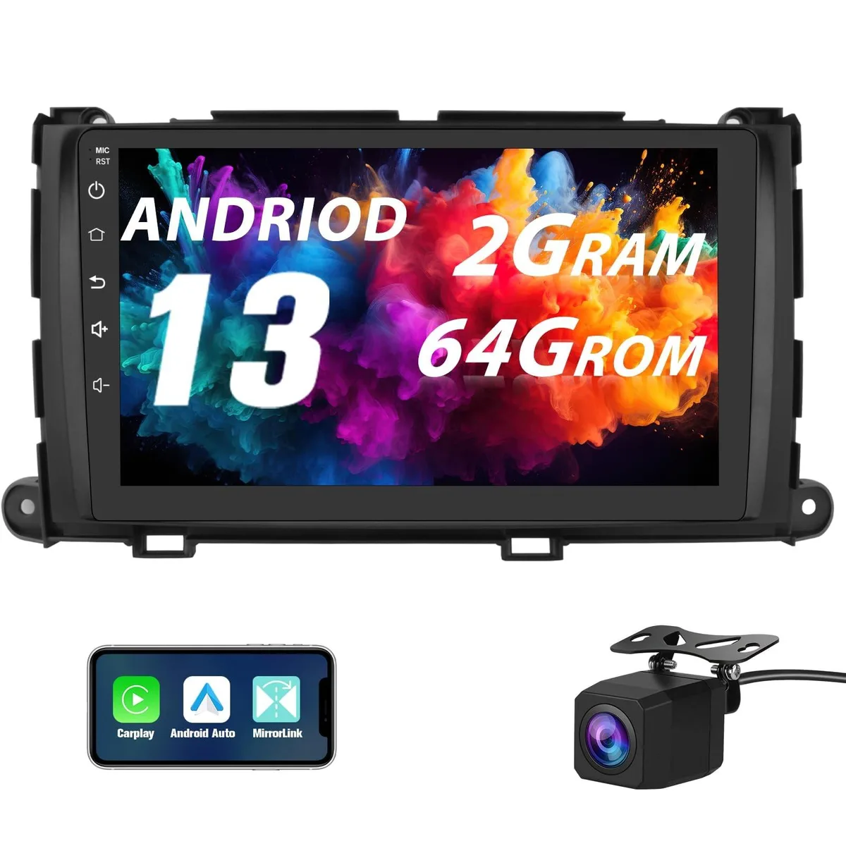 ALSEYE ALSEYE 2 in 1 accessory for Toyota Sienna 2011-2014 Android 13 2GB+64GB 29 Theme UIs — product photo